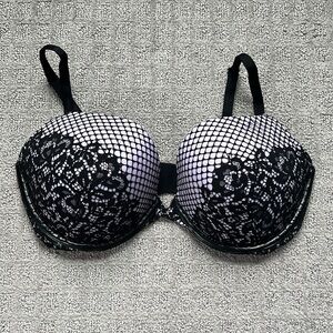 Victoria's Secret Very Sexy Lace Push Up Bra Black and Purple 34DD